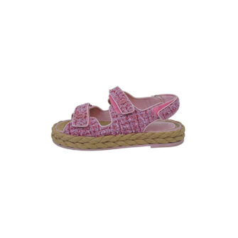 PINK TWEED PATENT VELCRO DAD SANDALS 39C