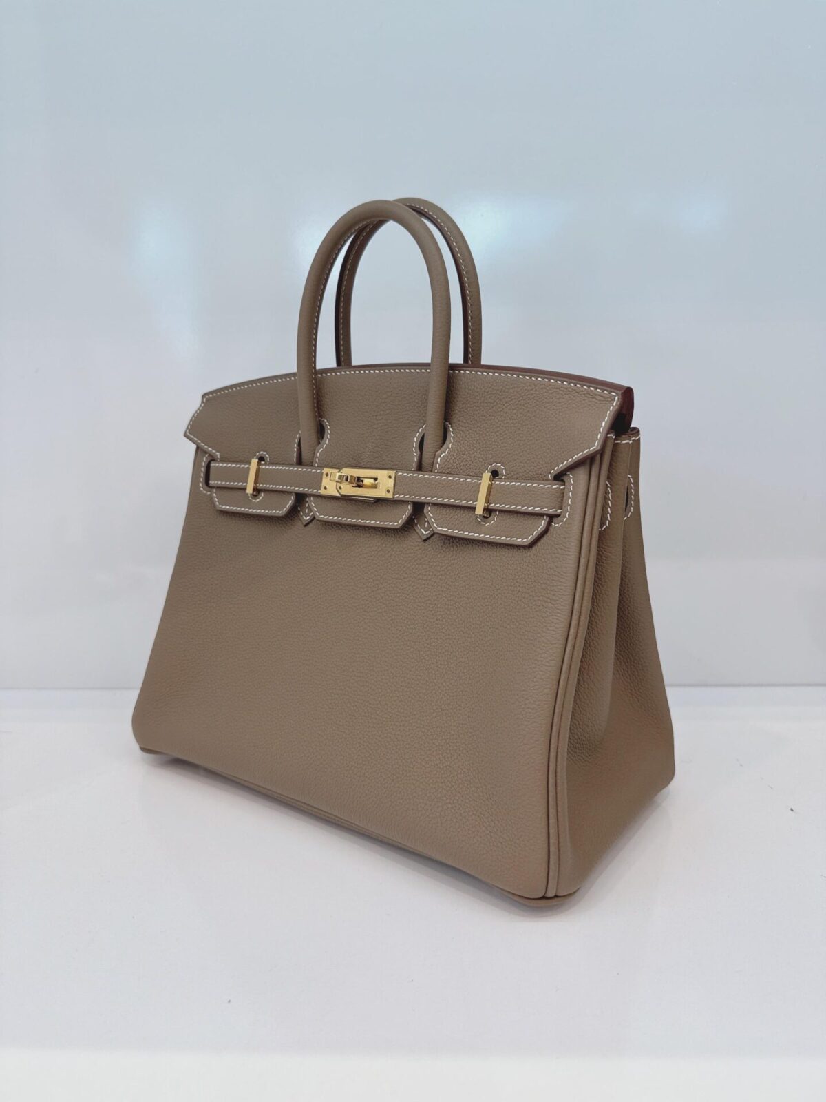 ETOUPE BIRKIN 25 RETOURNE TOGO LEATHER GOLD HARDWARE