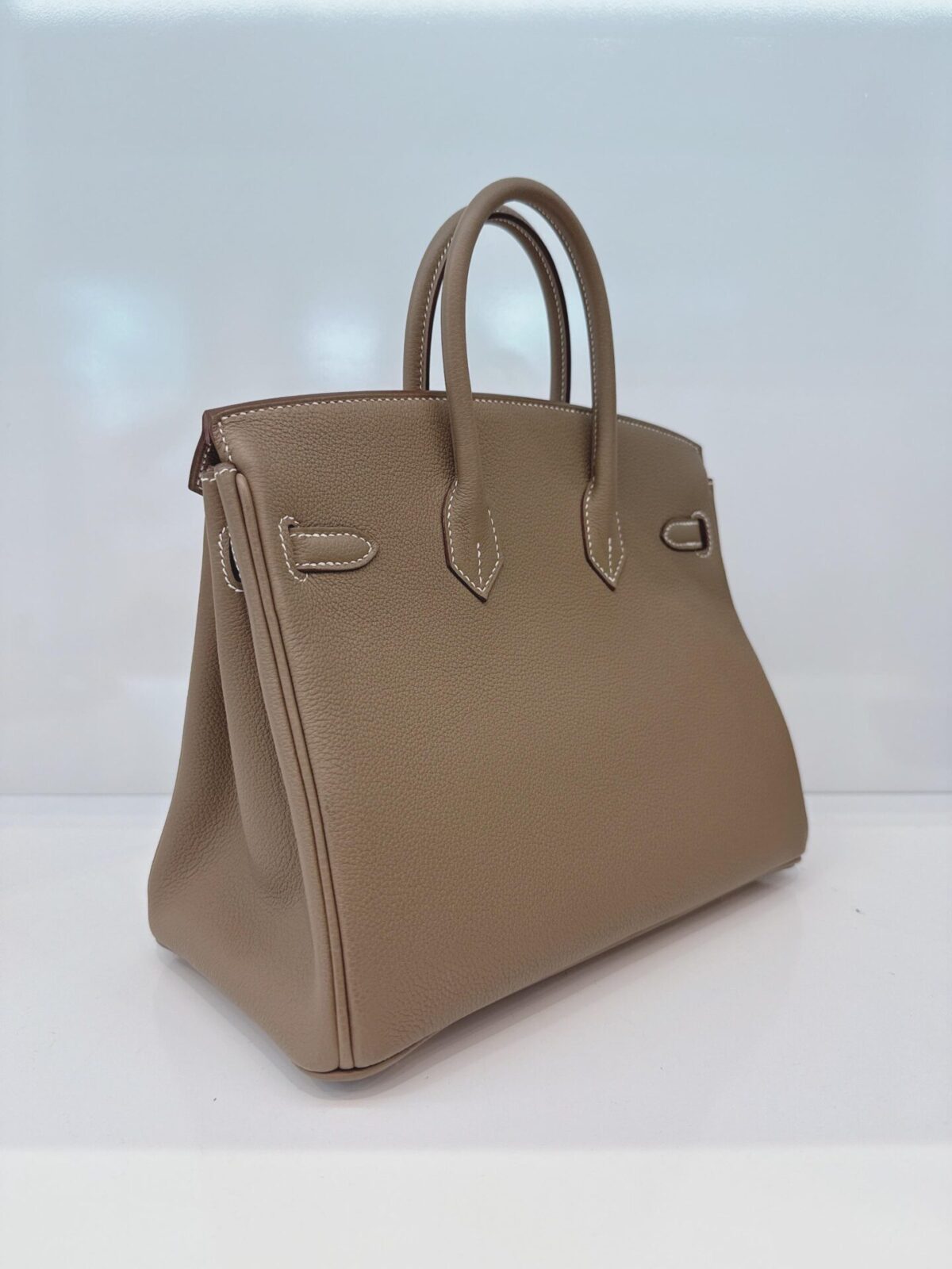 ETOUPE BIRKIN 25 RETOURNE TOGO LEATHER GOLD HARDWARE