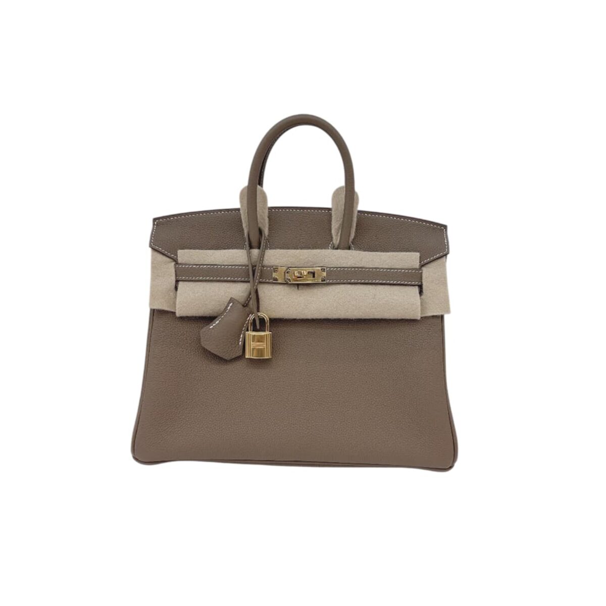 ETOUPE BIRKIN 25 RETOURNE TOGO LEATHER GOLD HARDWARE