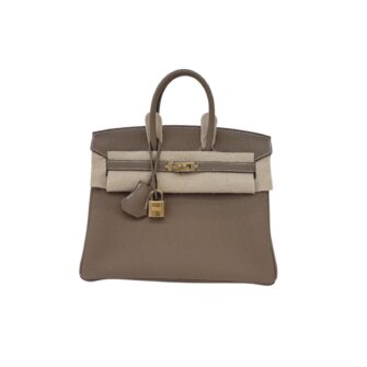 ETOUPE BIRKIN 25 RETOURNE TOGO LEATHER GOLD HARDWARE