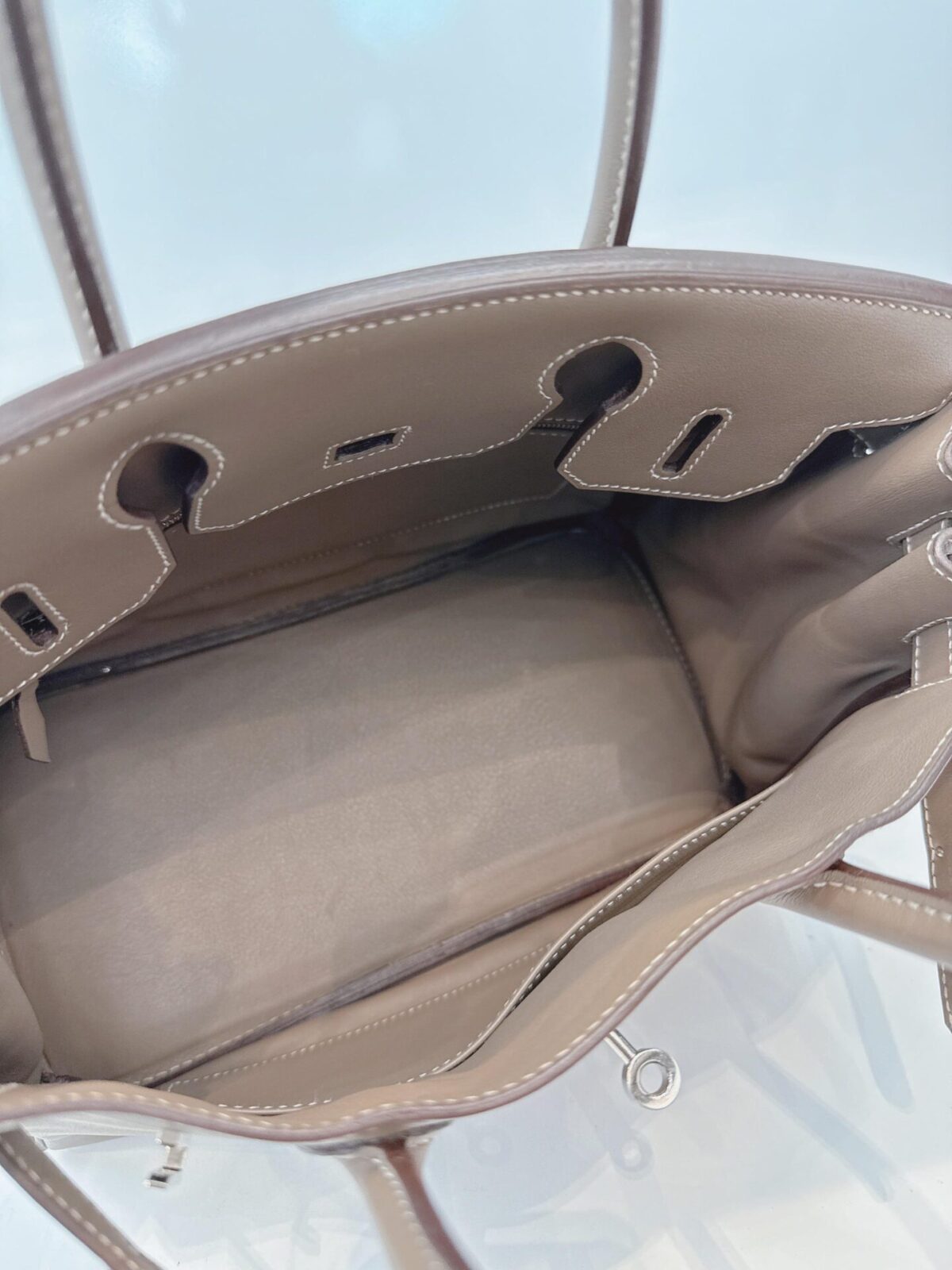 ETOUPE TADELAKT LEATHER BIRKIN 30 PALLADIUM HARDWARE