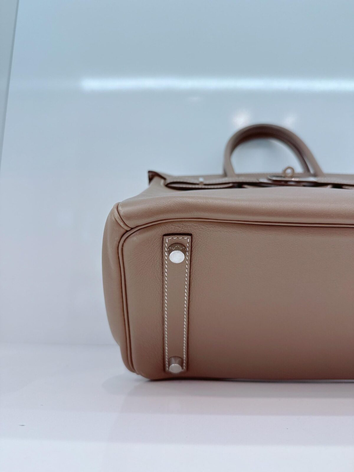 ETOUPE TADELAKT LEATHER BIRKIN 30 PALLADIUM HARDWARE