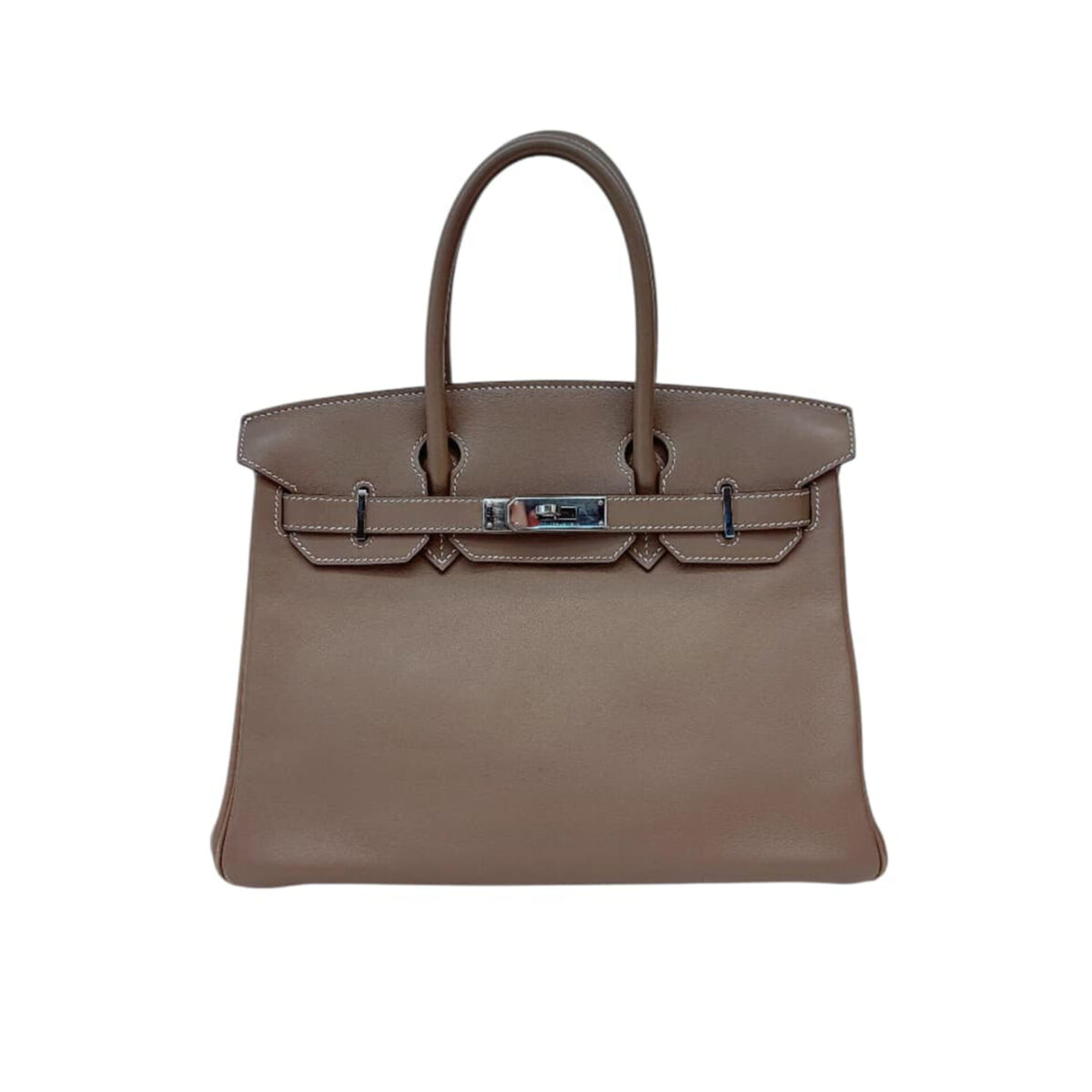 ETOUPE TADELAKT LEATHER BIRKIN 30 PALLADIUM HARDWARE