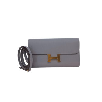 GRIS PANTIN CONSTANCE TO GO WALLET EPSOM LEATHER GOLD HARDWARE