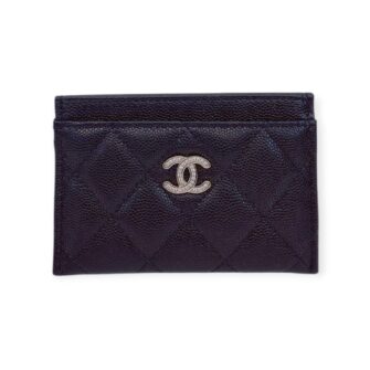 BLACK CAVIAR LEATHER CC CRYSTAL CLASSIC CARDHOLDER
