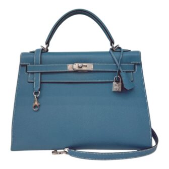 BLEU JEAN KELLY 32 SELLIER EPSOM LEATHER PALLADIUM HARDWARE