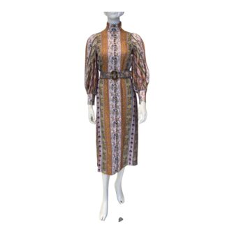 MULTICOLOR LUMINOUS MIXED RIBBON MIDI DRESS 40