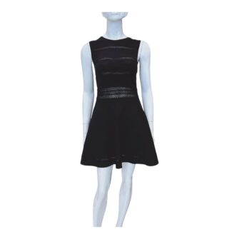 BLACK SLEEVELESS KNIT DRESS 38